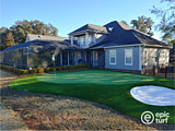 home putting green with bunker